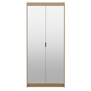 Szafa dwudrziowa z lustrami uchylna 90 cm TRINO dąb olejonway